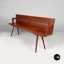 画像をギャラリービューアに読み込む, Bench in red wood, 1930s