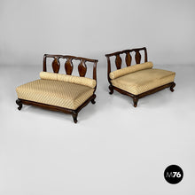 Carica l'immagine nel visualizzatore di Gallery, Armchairs in wood and fabric, 1930s