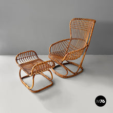 Charger l'image dans la galerie, Armchair and pouf B4 by Tito Agnoli for Bonacina, 1950s