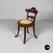 画像をギャラリービューアに読み込む, Chair in wood and embroidered fabric, 1930s