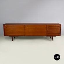 Load image into Gallery viewer, Wooden sideboard with drawers and sliding doors, 1960s