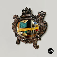 画像をギャラリービューアに読み込む, Oval wall mirror in silvered copper, early 1900s