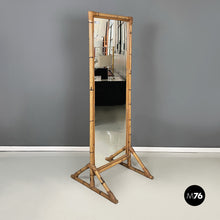 画像をギャラリービューアに読み込む, Freestanding full-lenght rattan mirror, 1960s