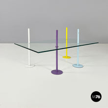将图片加载到图库查看器,Coffe table in glass and metal rods, 1980s