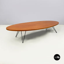 画像をギャラリービューアに読み込む, Coffee table in wood and black metal, 1960s