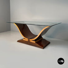 Load image into Gallery viewer, Dining table in wood and glass, 1930s