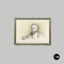 Carica l'immagine nel visualizzatore di Gallery, Portrait of a man in pencil on paper, 1960s