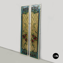 Charger l'image dans la galerie, Tall stained-glass windows with roses, 1910s