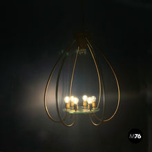 Load image into Gallery viewer, Chandelier in copper and glass, 1940s