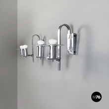 画像をギャラリービューアに読み込む, Double light appliques in metal and glass, 1920s