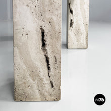 画像をギャラリービューアに読み込む, Red granite and travertine coffee table, 1970s