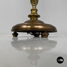 将图片加载到图库查看器,Velvet and brass floor lamp, 1940s