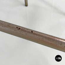 将图片加载到图库查看器,Stools in metal and black leather, 1970s