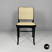 Load image into Gallery viewer, Chair in straw and black wood, 1980s