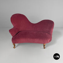 Load image into Gallery viewer, Sofa in purple velvet, 1980s