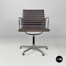 将图片加载到图库查看器,Dark grey leather office chair EA108 by Charles and Ray Eames for ICF, 1970s
