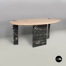 Charger l'image dans la galerie, Wall console in black and pink marble, 1980s