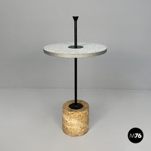 将图片加载到图库查看器,Coffee table in metal, formica and travertine, 1980s
