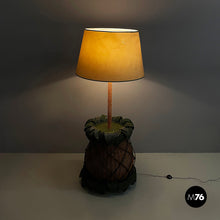 画像をギャラリービューアに読み込む, Pineapple floor lamp in wicker, 1970s