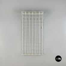 Load image into Gallery viewer, Wall coat hanger with hat stand in white metal rod, 1970s