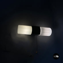 Load image into Gallery viewer, Wall lamps in opaline glass and black Bakelite, 1950s