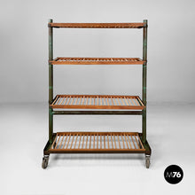 将图片加载到图库查看器,Cart in wood and green metal, 1920s