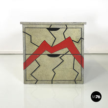 将图片加载到图库查看器,Chest of drawers in gray wood with broken stripes, 1990s