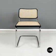 将图片加载到图库查看器,Chair in straw, black wood and steel, 1960s