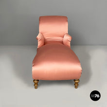 将图片加载到图库查看器,Chaise longue in pink satin and gilded wood, 1800s