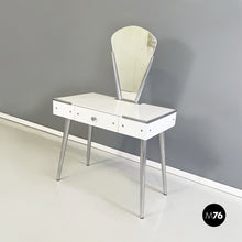画像をギャラリービューアに読み込む, Console with mirror in opaline glass and steel by Raimondi, 1953