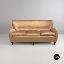 Charger l'image dans la galerie, Pink beige silk sofa, 1940s