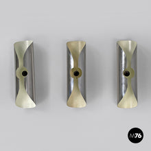 画像をギャラリービューアに読み込む, Cylindrical wall lamps in chromed metal, 1970s
