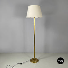 画像をギャラリービューアに読み込む, Floor lamp in withe fabric and brass by Lam Bologna, 1960s