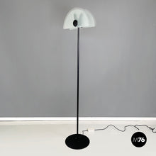 画像をギャラリービューアに読み込む, Floor lamp in glass and black metal, 1980s