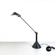Load image into Gallery viewer, Adjustable black metal table lamp, 1980s