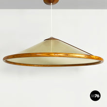 画像をギャラリービューアに読み込む, Fiberglass and wood chandelier by Giovanni Offredi for MC Selvini, 1970s