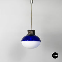 Load image into Gallery viewer, Chandelier in blue and white plexiglass, 1970s