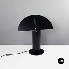 Load image into Gallery viewer, Matte black and glossy white metal table lamp, 1980s