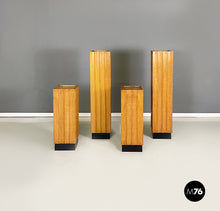 Charger l'image dans la galerie, Wooden square pedestals with wavy profile, 1960s