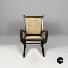 Charger l'image dans la galerie, Wood and straw armchairs, 1940s