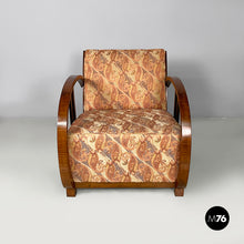 Load image into Gallery viewer, Armchairs in wood and fabric, 1930s