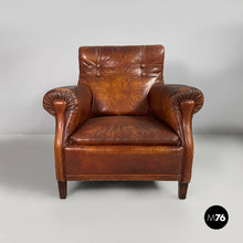 Load image into Gallery viewer, Armchairs in brown leather, 1920s