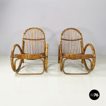 Carica l'immagine nel visualizzatore di Gallery, Armchairs in rattan, 1960s
