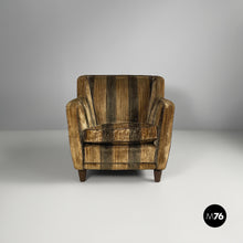 Charger l'image dans la galerie, Striped velvet armchairs, 1930s