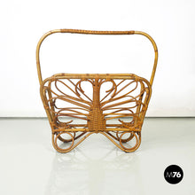 画像をギャラリービューアに読み込む, Magazine rack in rattan, 1960s