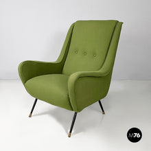 Load image into Gallery viewer, Armchairs in green fabric, 1950s