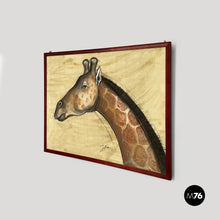 Load image into Gallery viewer, Painting of a giraffe by Etiennette Johan, 1930s