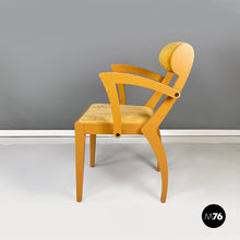 Carica l'immagine nel visualizzatore di Gallery, Yellow fabric and wooden chair by Bros/s, 1980s
