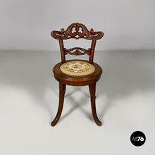 画像をギャラリービューアに読み込む, Chair in wood and embroidered fabric, 1930s