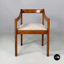 Load image into Gallery viewer, Chairs in wood and beige fabric, 1970s